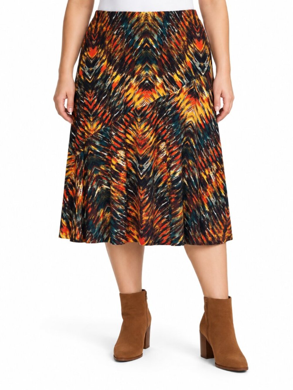 Kim Rogers Midi Skirt Size 3X Stretchy Jersey Knit LIKE NEW